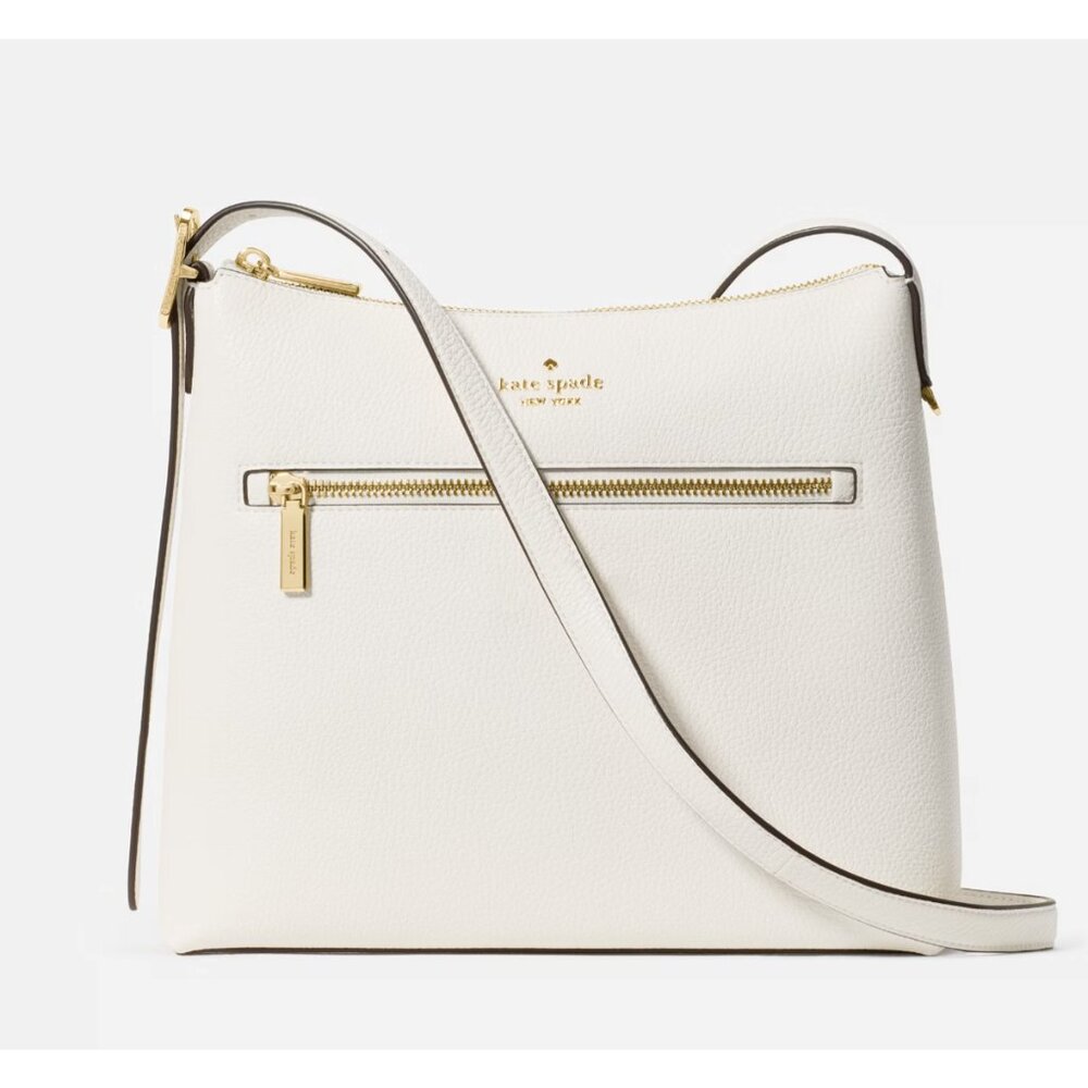 New Kate Spade 454 Large Swingpack Buckle Crossbody Pebble Leather Meringue